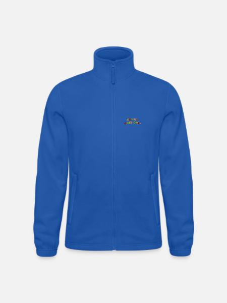 Schriftzug Sunny Vibes bestickt - Männer Fleecejacke North - Königsblau