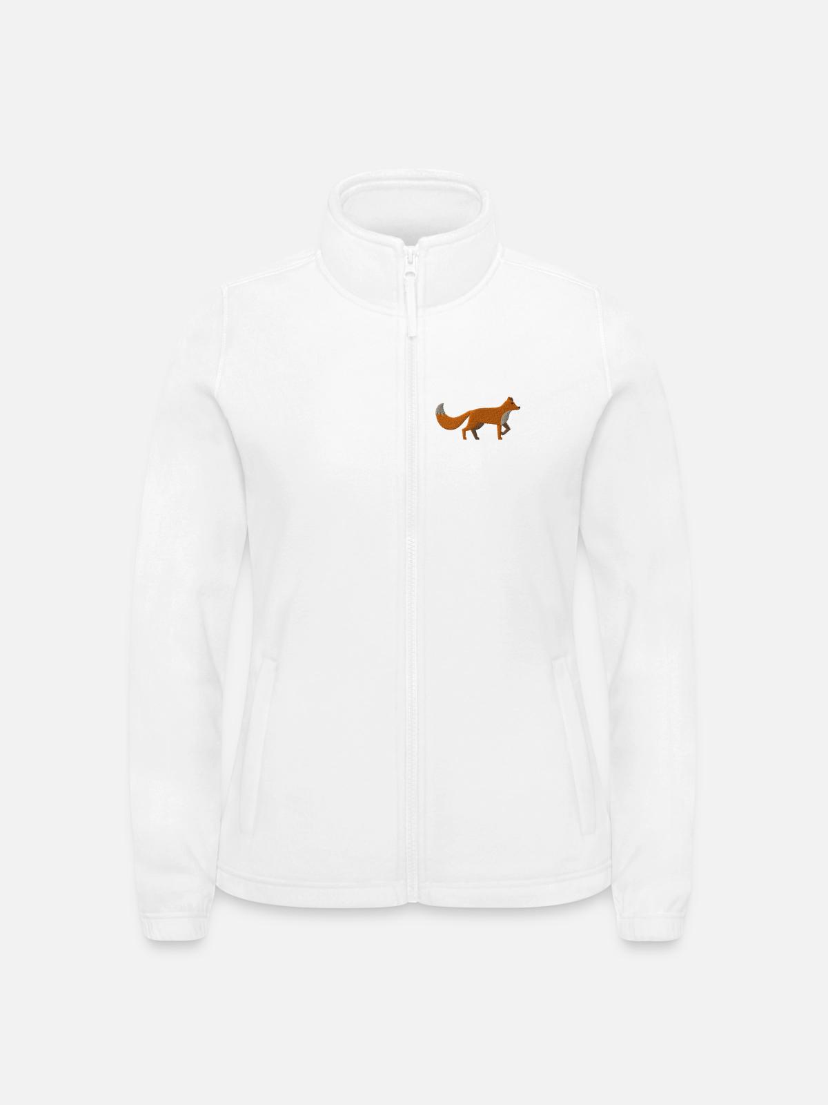Fuchs bestickt - Frauen Fleecejacke North - Weiß - Vorne