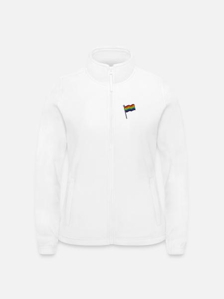 Rainbowflag - Frauen Fleecejacke North - Weiß