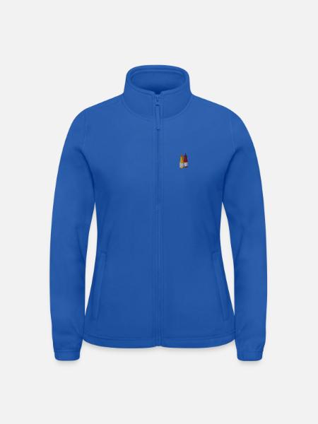 Ketchup and mustard embroidered - Women's Fleece Jacket North - royal blue - Front