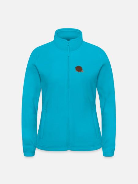 Igel bestickt - Frauen Fleecejacke North - Aquablau
