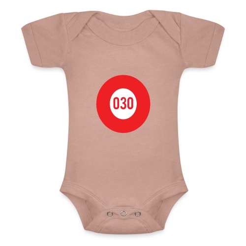 030 logo - Baby tri-blend rompertje met korte mouwen