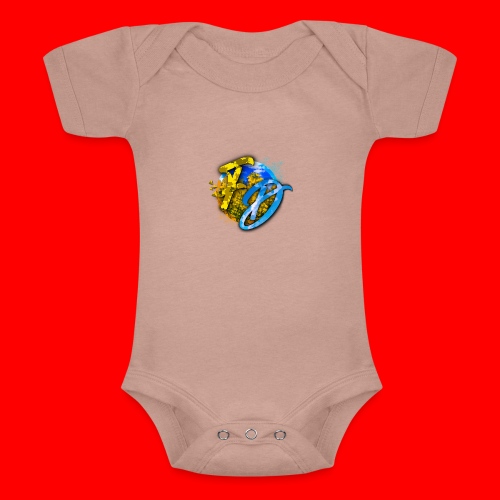 Doppel Logo - Baby Tri-Blend-Kurzarm-Body