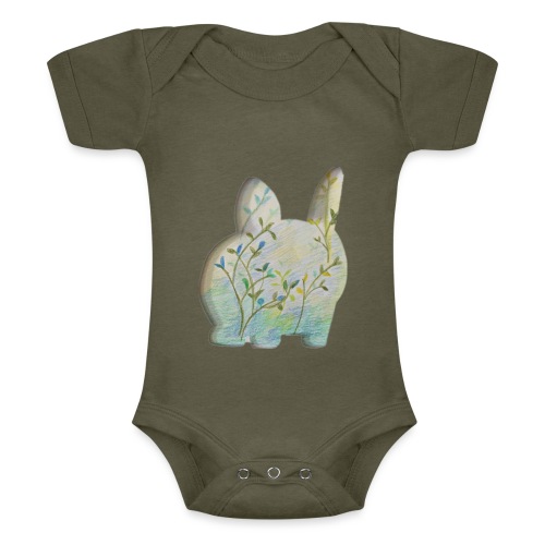 Rabbit in the spring - Baby Tri-Blend Short Sleeve Bodysuit 