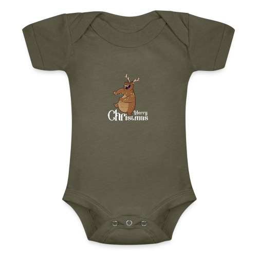 orso cervo Merry Christmas - Body a maniche corte tri-blend per neonato