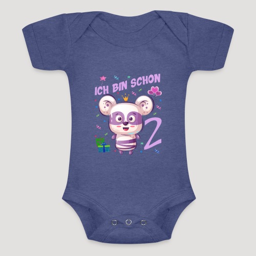 Kinder Geburstag 2 Jahre - Panda Geburtstagsshirt - Baby Tri-Blend-Kurzarm-Body