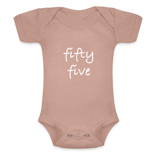 Fiftyfive -teksti valkoisena kahdessa rivissä - Vauvan lyhythihainen Tri-Blend-body 