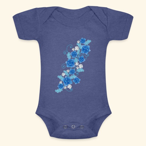 Niebieski ogród - Body z krótkim rękawkiem dla niemowląt