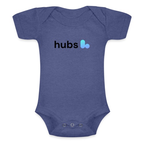 Hubs Logo Black - Baby Tri-Blend Short Sleeve Bodysuit 