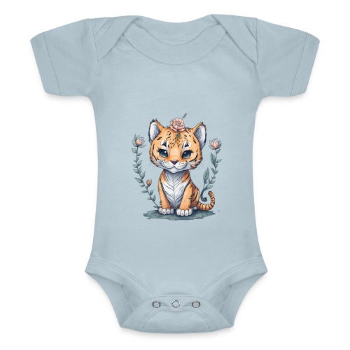 cucciolo tigre - Body a maniche corte tri-blend per neonato