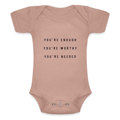 You're enough, you're worthy, you're needed - Baby tri-blend rompertje met korte mouwen