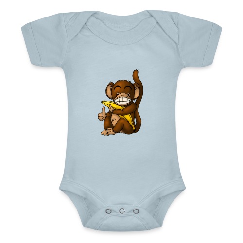 Super Fröhlicher Affe - Baby Tri-Blend-Kurzarm-Body