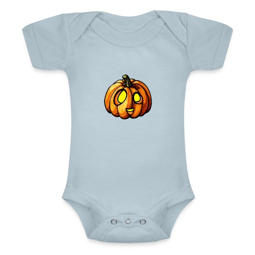 Pumpkin Halloween watercolor scribblesirii - Baby Tri-Blend-Kurzarm-Body