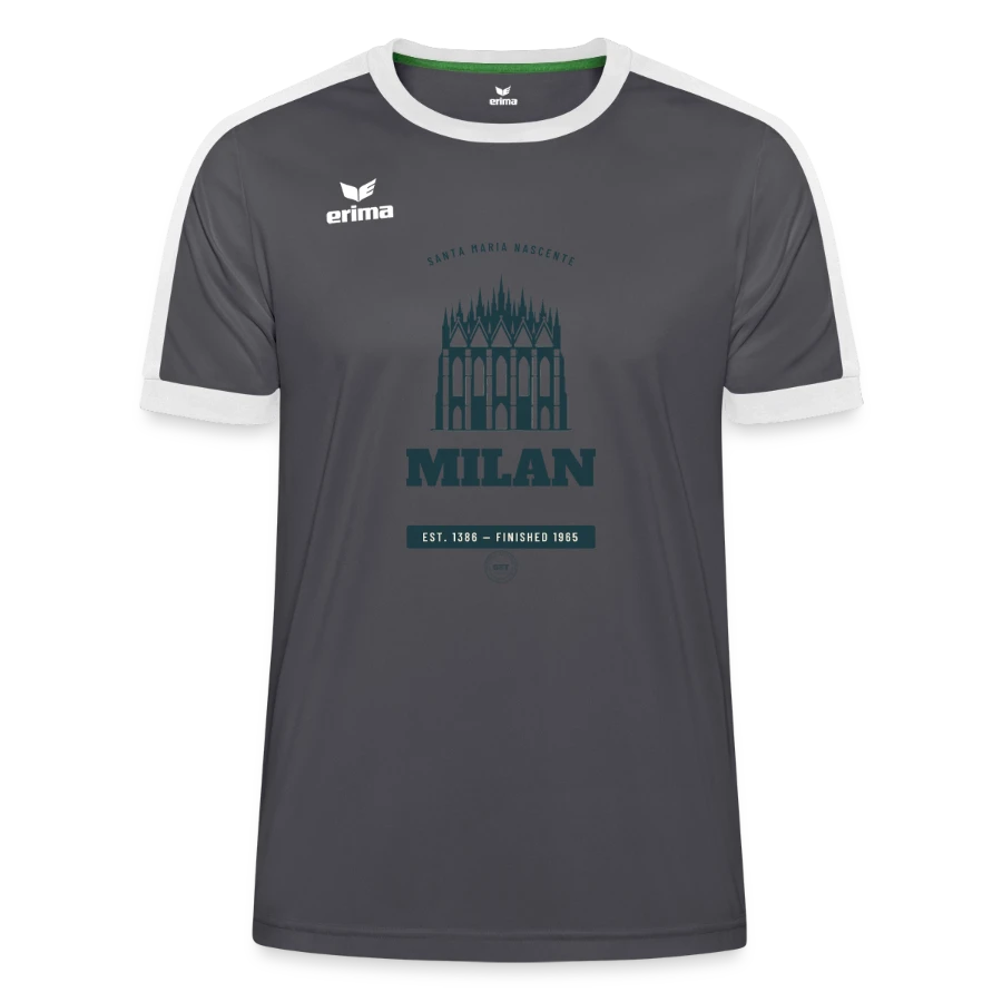 Milan badge on a erima unisex retro star jersey, state grey/white, front