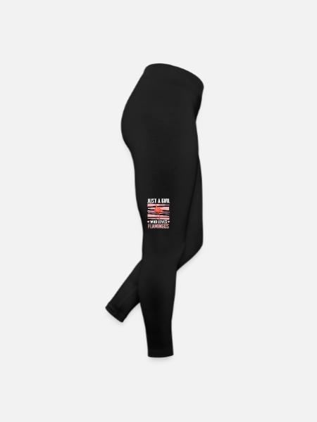 Flamant Rose Animal - Legging en jersey Femme - noir - Droite