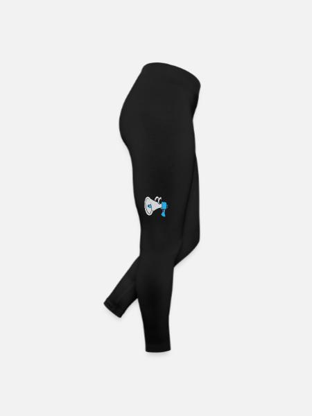 Megafon / Megaphone - Blau mit Augen - Frauen Jersey Leggings - Schwarz - Rechts