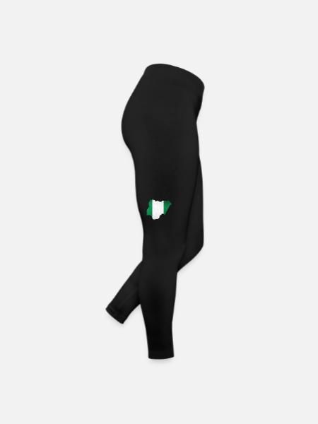 Nigeria - Frontière nationale dans le drapeau national - Legging en jersey Femme - noir - Droite
