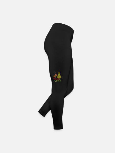 Chat et Noël - Chats Noël drôle - Legging en jersey Femme - noir - Droite