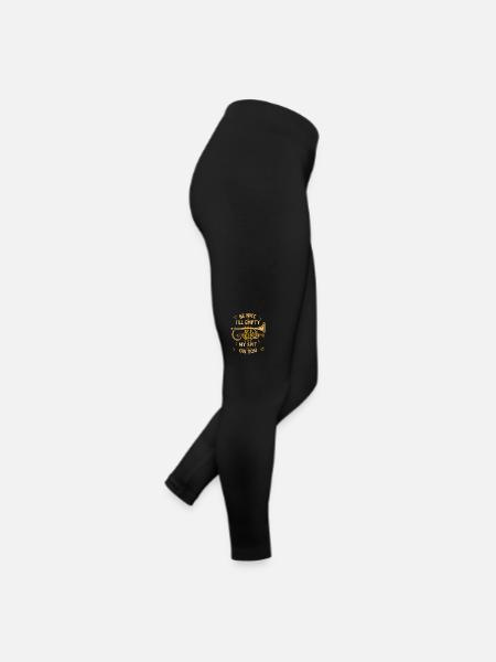 Trompete Trompetist - Frauen Jersey Leggings - Schwarz - Rechts