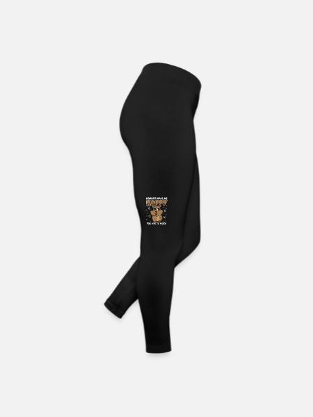 Wombat Tier Australien Womabts - Frauen Jersey Leggings - Schwarz - Rechts