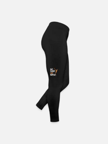 Eat Sleep Lax Repeat Intercrosse Lax Spieler - Frauen Jersey Leggings - Schwarz - Rechts
