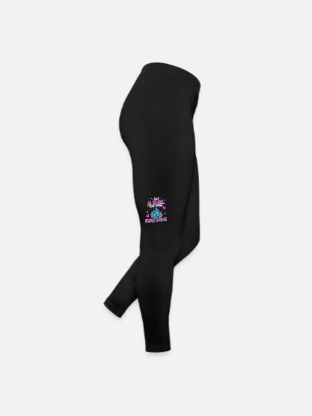 Paon Oiseau Animal Paons - Legging en jersey Femme - noir - Droite