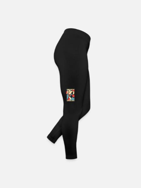 Chien teckel - Legging en jersey Femme - noir - Droite