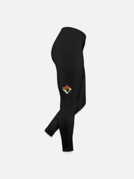 Retro Basket Disc Golfer Frisbee Golf - Legging en jersey Femme - noir - Droite