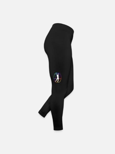 Rhönrad Turnen Gymnastik Rhönräder Wheel - Frauen Jersey Leggings - Schwarz - Rechts