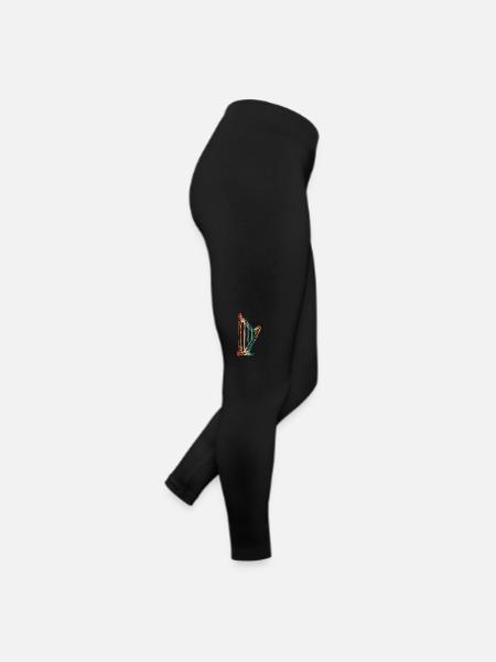 Retro concert harpe harpe musique harpe harpe harpe joueur - Legging en jersey Femme - noir - Droite