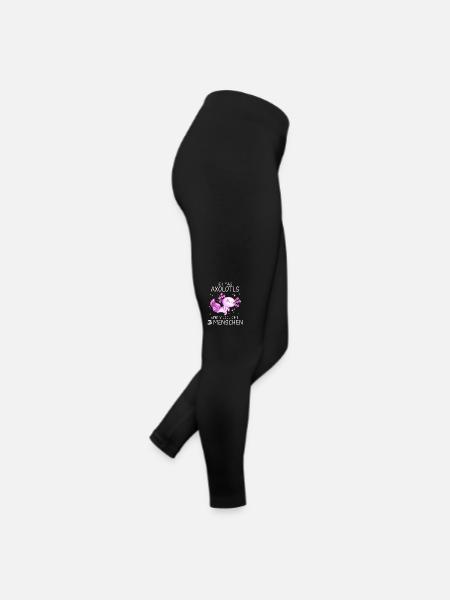 Axolotl Schwanzlurch Axolotls - Frauen Jersey Leggings - Schwarz - Rechts