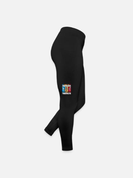 Je fais un triathlète triathlète entraînement vélo de triathlon - Legging en jersey Femme - noir - Droite