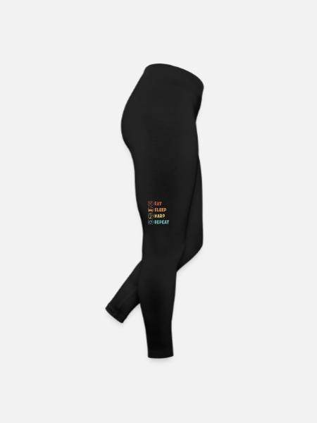 Manger Dormir Harpe Répéter Concert Harpe Harpe Musique - Legging en jersey Femme - noir - Droite