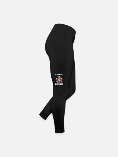 Deus Vult Kreuzritter Tempelritter Mittelalter - Frauen Jersey Leggings - Schwarz - Rechts