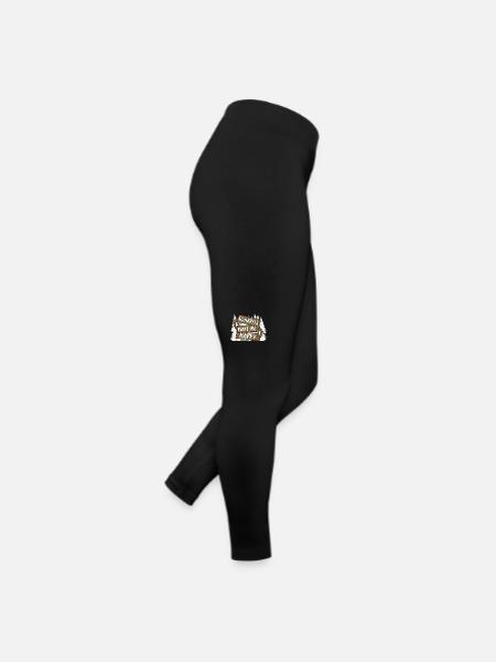 Squirrels Make Me Happy Grauhörnchen Squirrel - Frauen Jersey Leggings - Schwarz - Rechts