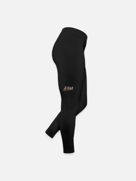 Night Owl Owl Owl Bird - Women’s Jersey Leggings - black - Right