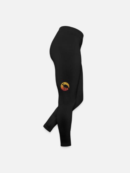 Retro Parasaurolophini Dinosaur Lover - Women’s Jersey Leggings - black - Right