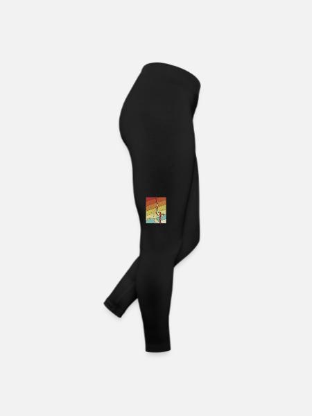 Retro Luftakrobat Gymnastik Aerial Yoga Tänzer - Frauen Jersey Leggings - Schwarz - Rechts