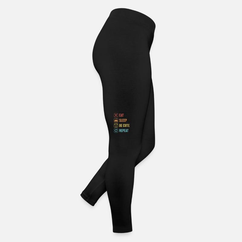 Manger Dormir Sois mignon Répéter Panda Ours Ami Amant Legging en jersey Femme