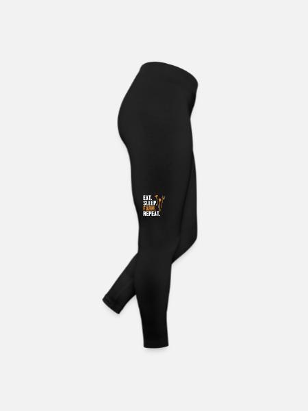Eat Sleep Farm Repeat Agriculture Organic Farmer - Women’s Jersey Leggings - black - Right