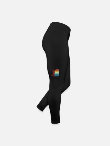 Retro Zelten Glamping Campingplatz Camper Camping - Frauen Jersey Leggings - Schwarz - Rechts