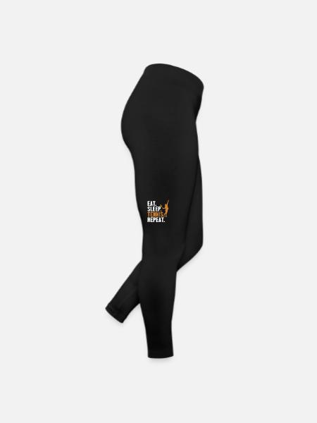 Eat Sleep Tennis Repeat Racket - Women’s Jersey Leggings - black - Right