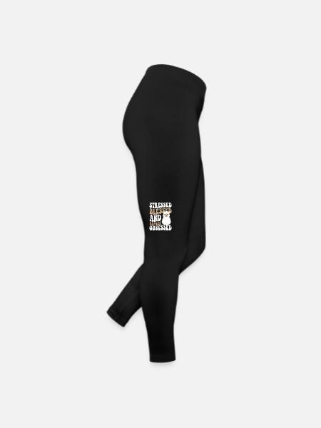 Lama Huacaya stressé et obsédé par l’alpaga - Legging en jersey Femme - noir - Droite