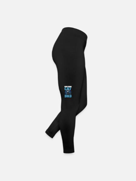 Awesome Cat Dad Kätzchen Hauskatze Miezekatze - Frauen Jersey Leggings - Schwarz - Rechts