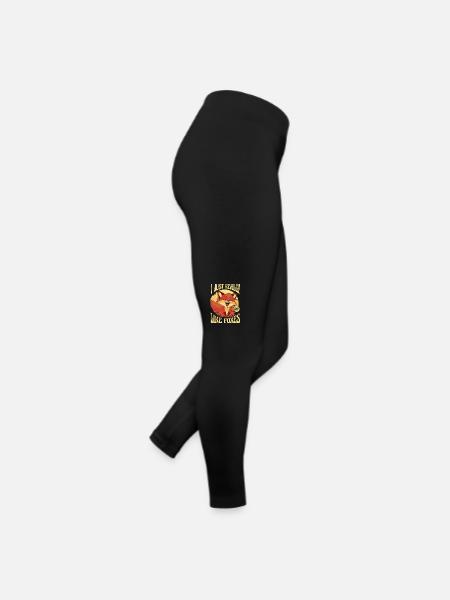 Ich mag Füchse Caninae Rotfuchs Canidae - Frauen Jersey Leggings - Schwarz - Rechts