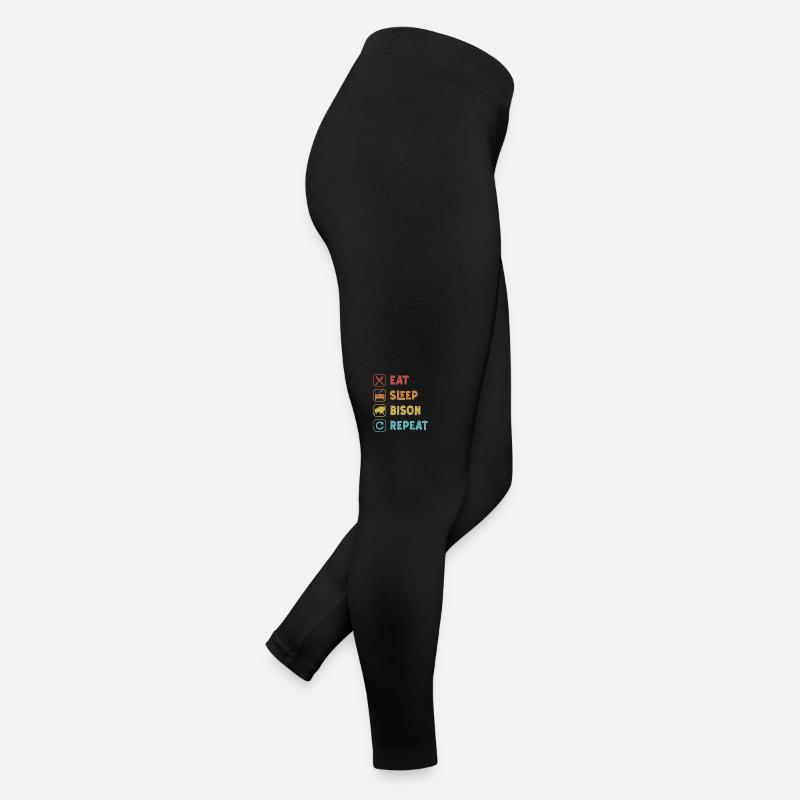 Manger Dormir Bison Répéter Buffalo Bovinae Américain Legging en jersey Femme