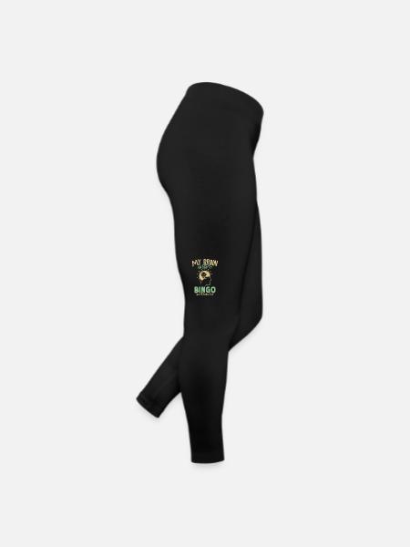My Brain is 95% Bingo Professional Caller Daubers - Women’s Jersey Leggings - black - Right