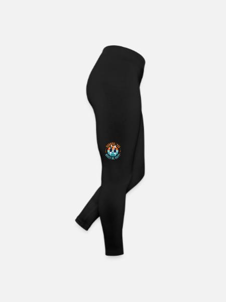 Running with you - Frauen Jersey Leggings - Schwarz - Rechts