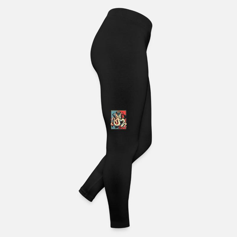 Portrait de pieuvre Octopoda Cephalopoda Octopodes Legging en jersey Femme