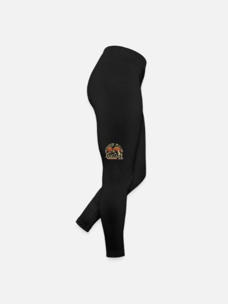 Janvier 1973 - Cadeau Anniversaire Janvier 1973 - Legging en jersey Femme - noir - Droite
